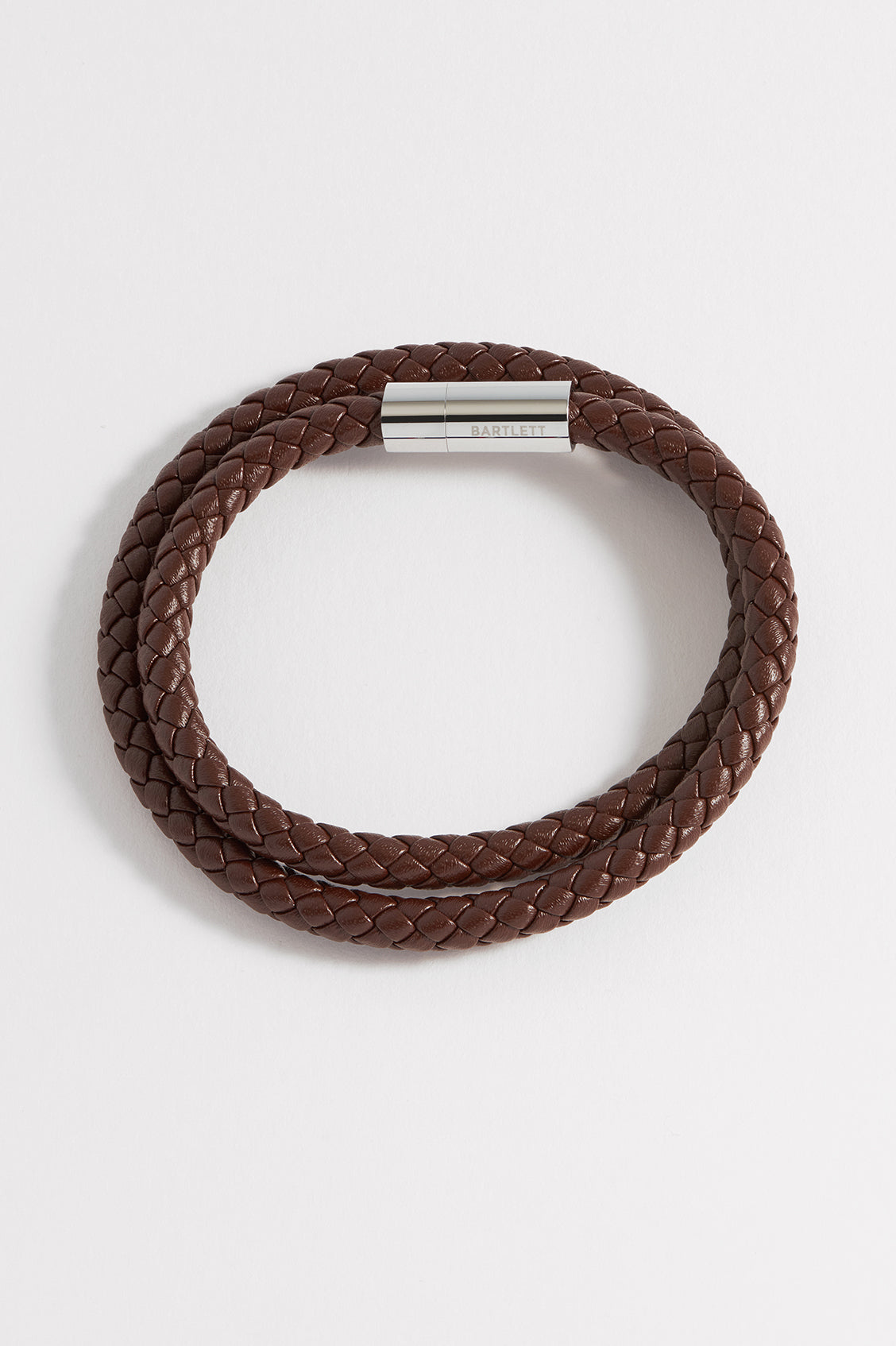 Mens Leather Double Plaited Wrap Bracelet