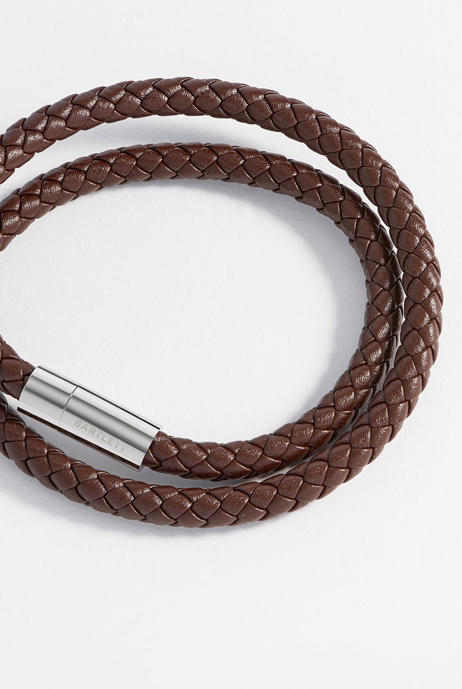 Mens Leather Double Plaited Wrap Bracelet