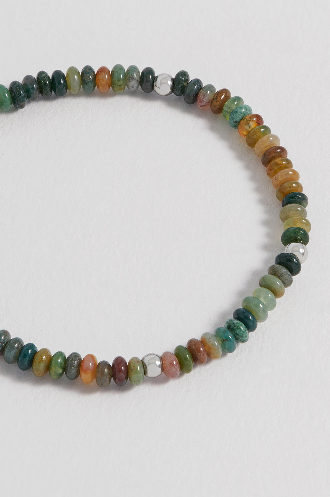 Mens Gemstone Stretch Disc Bracelet