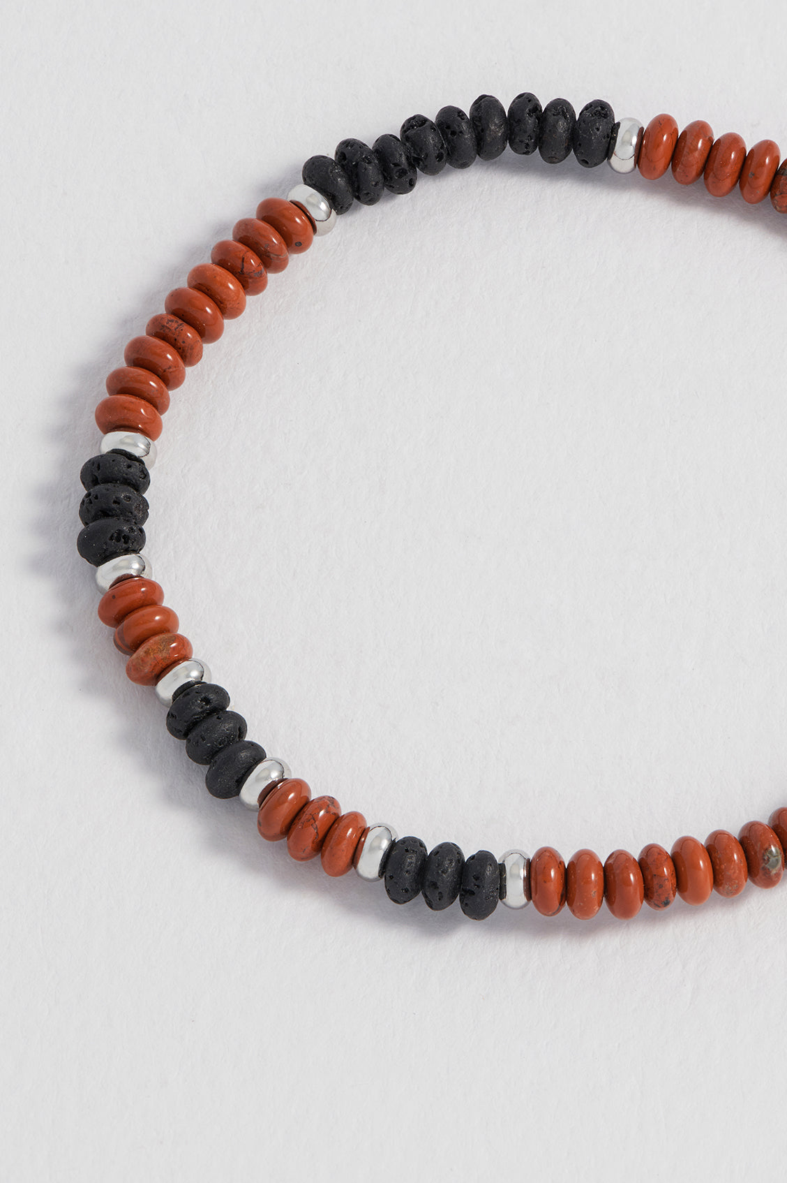 Mens Gemstone Stretch Disc Bracelet