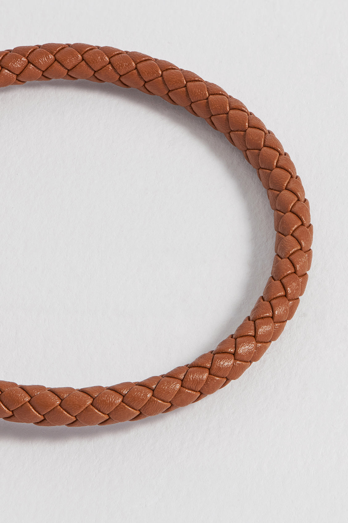 Mens Leather Single Plaited Bracelet