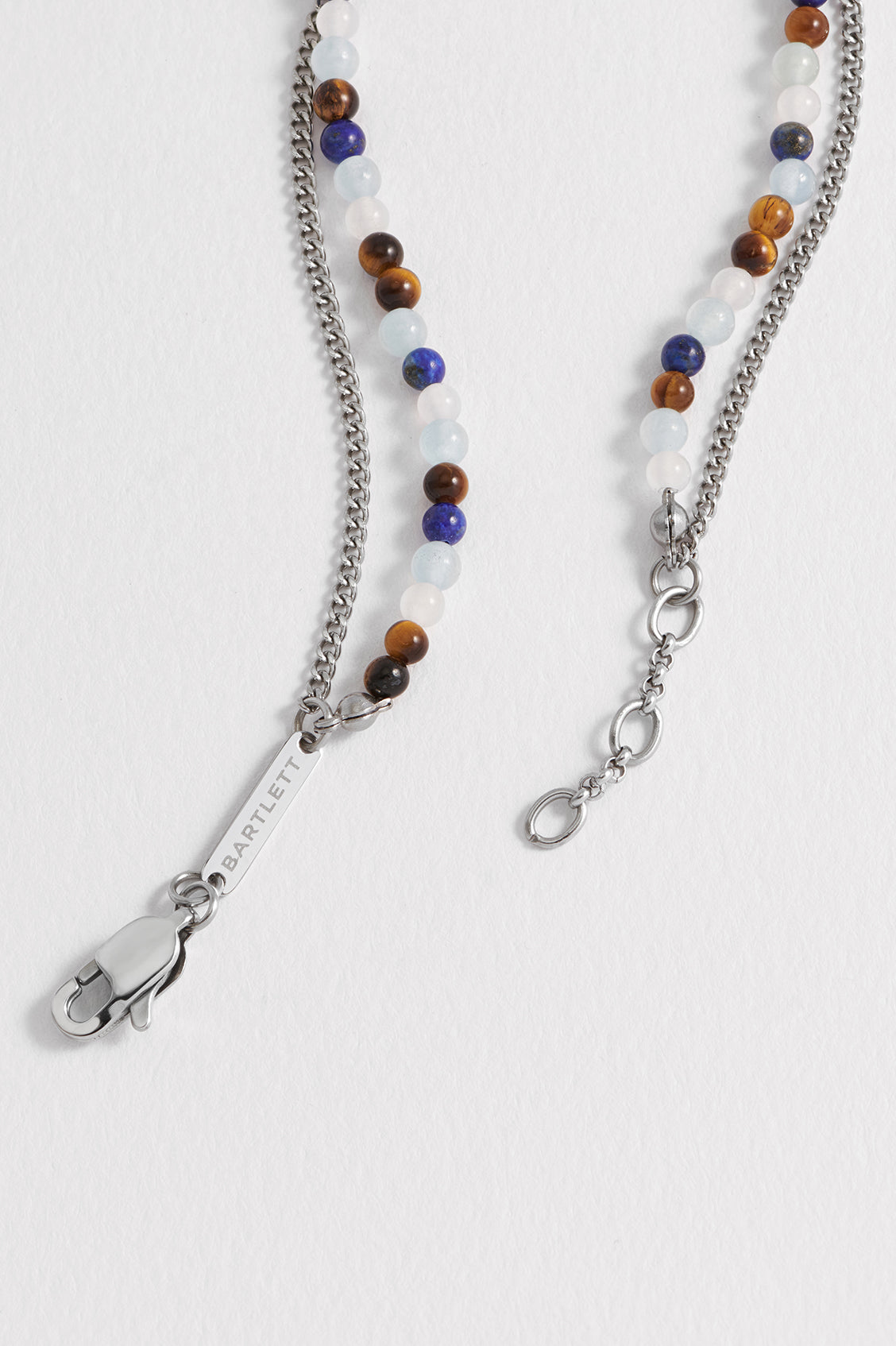 Men's Mixed Gemstone and Chain Duo Bracelet