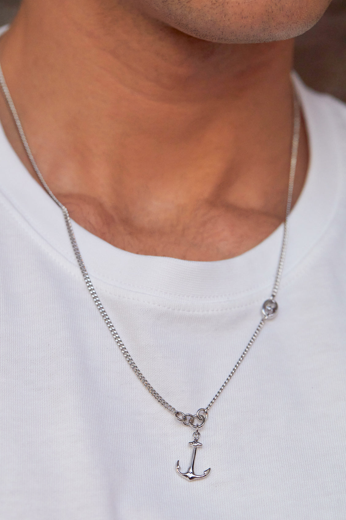 Mens Anchor Necklace