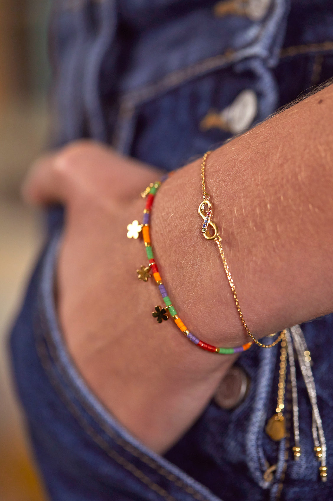 Rainbow CZ Infinity Bracelet