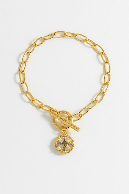 CZ Flower T-Bar Bracelet