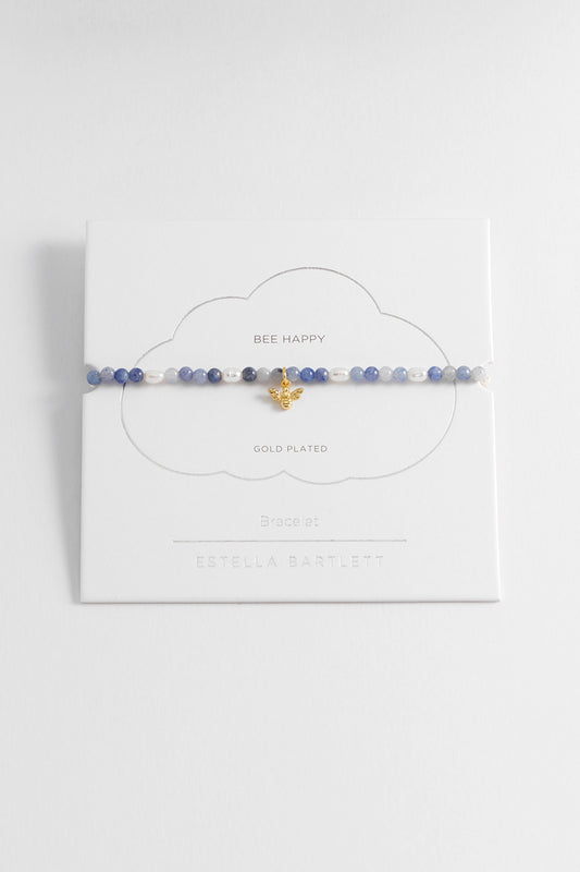 Gemstone Pearl Bee Bracelet