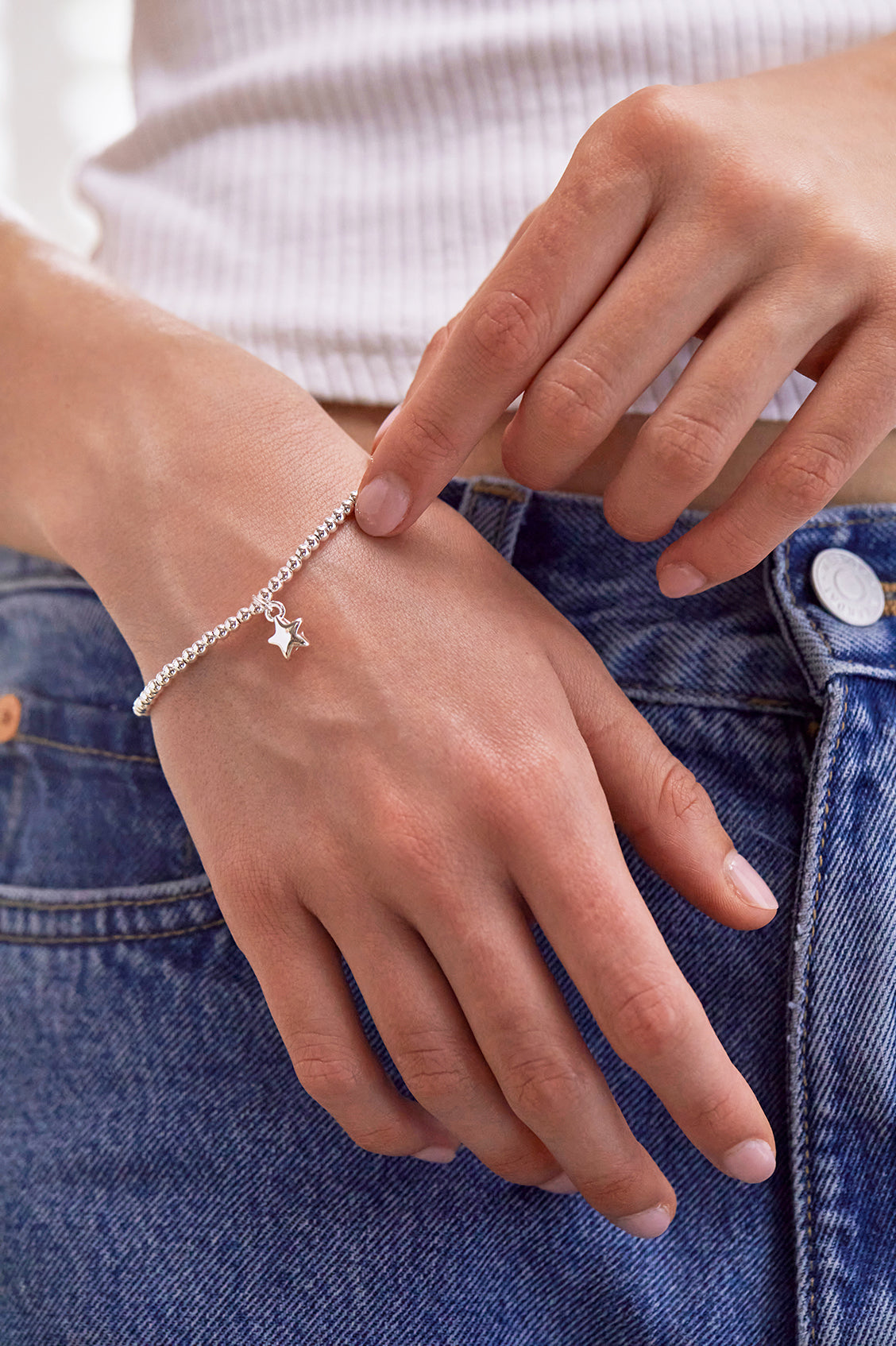 Sienna Beaded Puffy Star Charm Bracelet