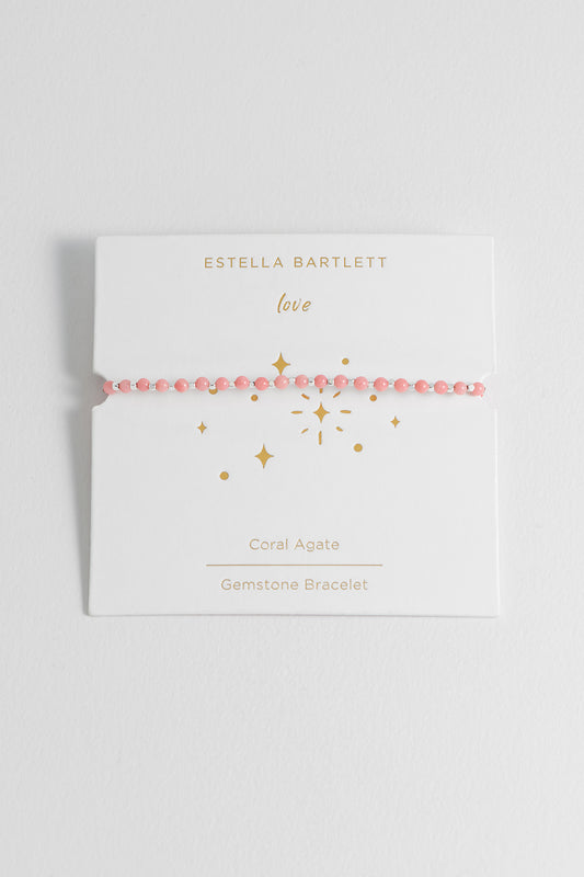 Wellness Coral Agate Gemstone Amelia Bracelet