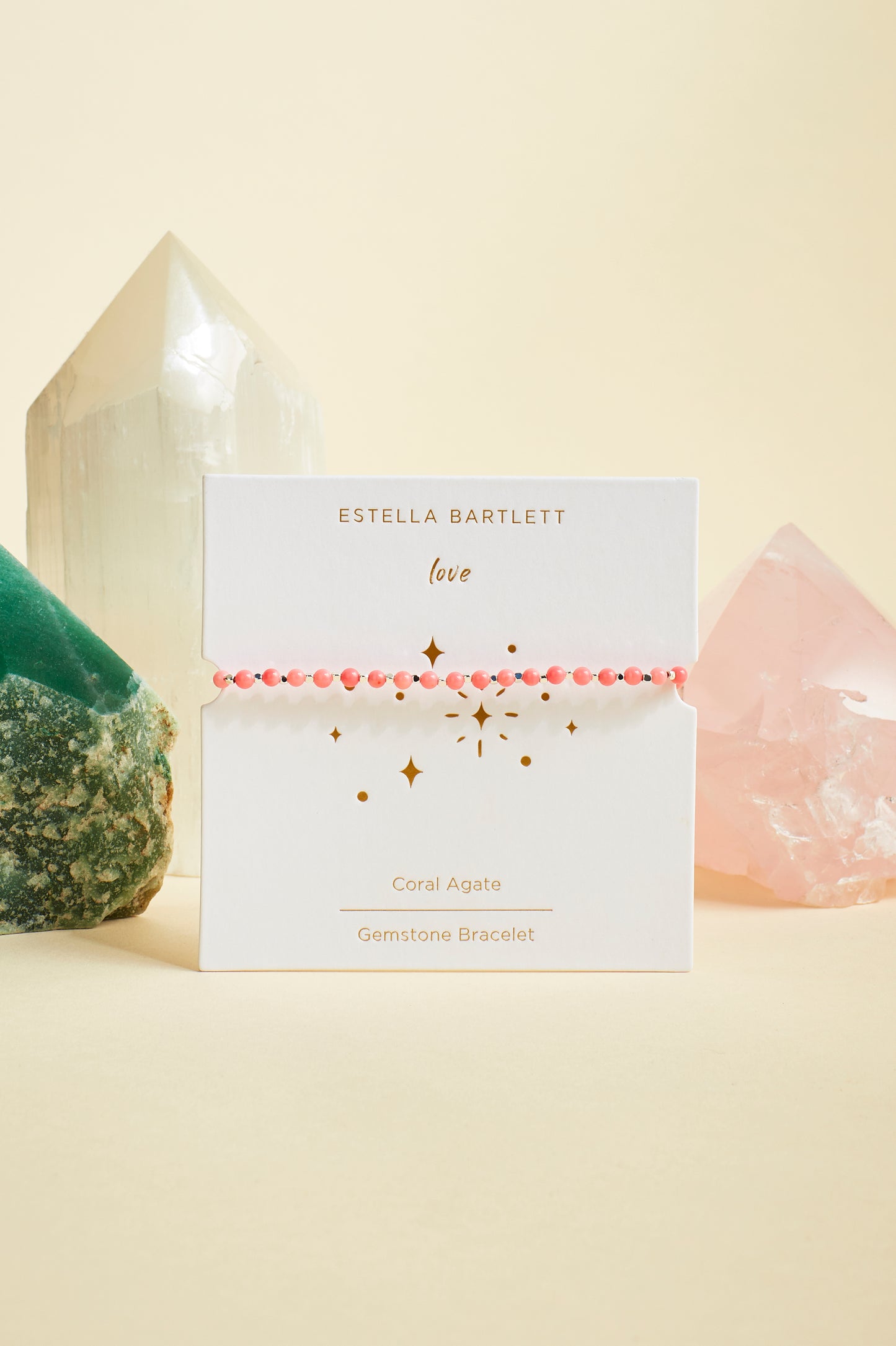 Wellness Coral Agate Gemstone Amelia Bracelet