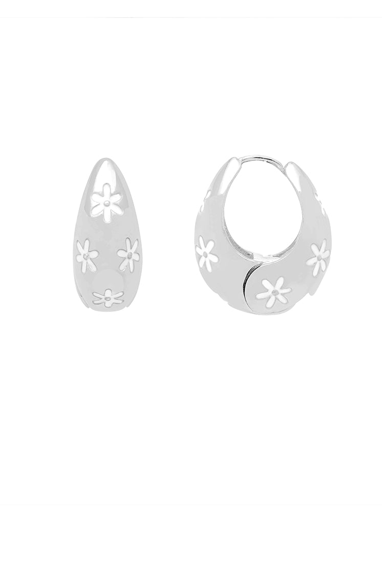 Chunky Floral Hinge Hoops