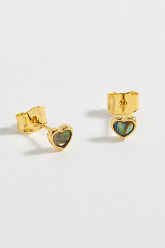 Abalone Heart Studs