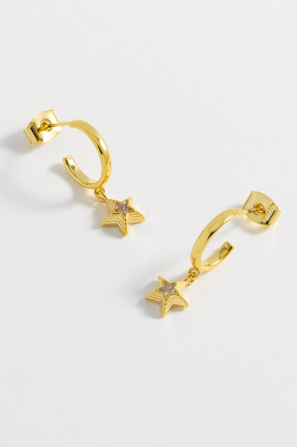 CZ Star Drop Hoops