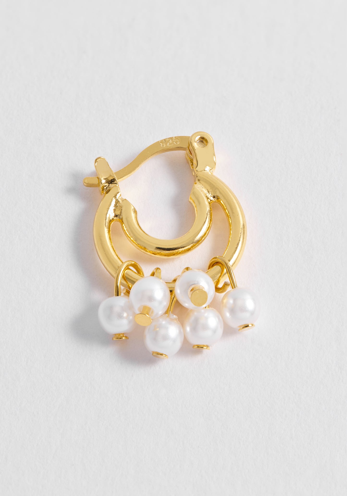 Pearl Double Hoop Earrings