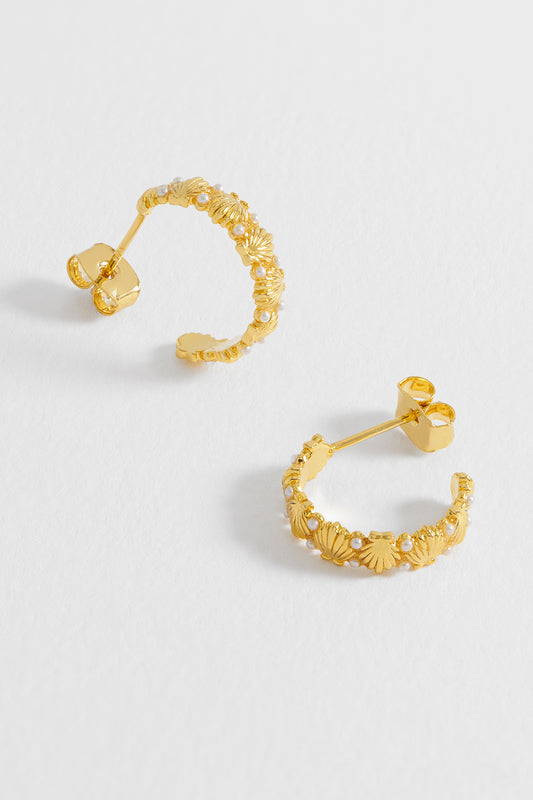 Pearl Scallop Hoops