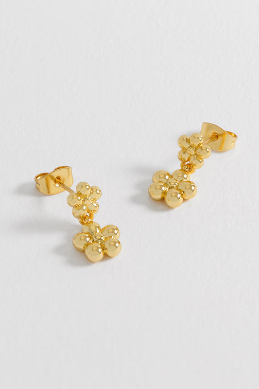 Duo Flower Drop Earrings