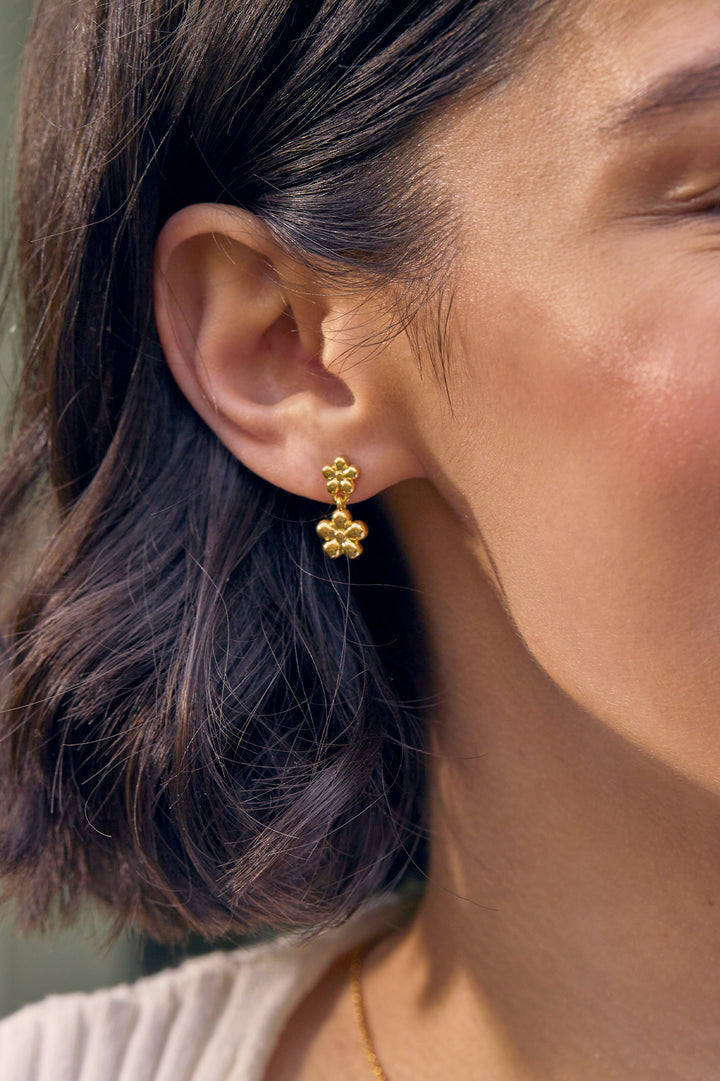 Duo Flower Drop Earrings