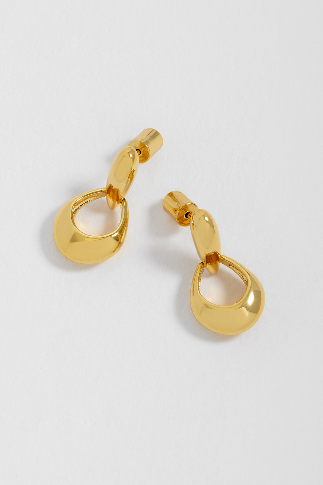 Double Drop Organic Hoop Earrings