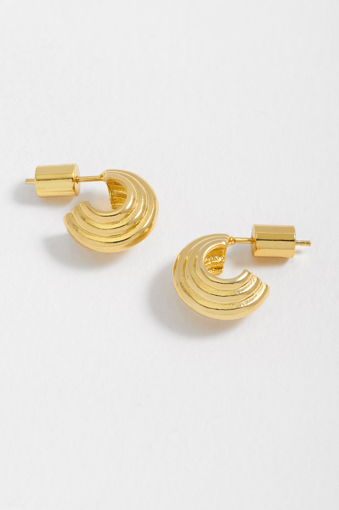 Ridged Mini Hoop Earrings