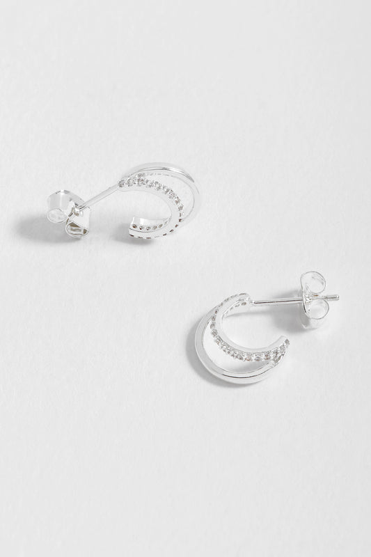 Pave Curl Hoops