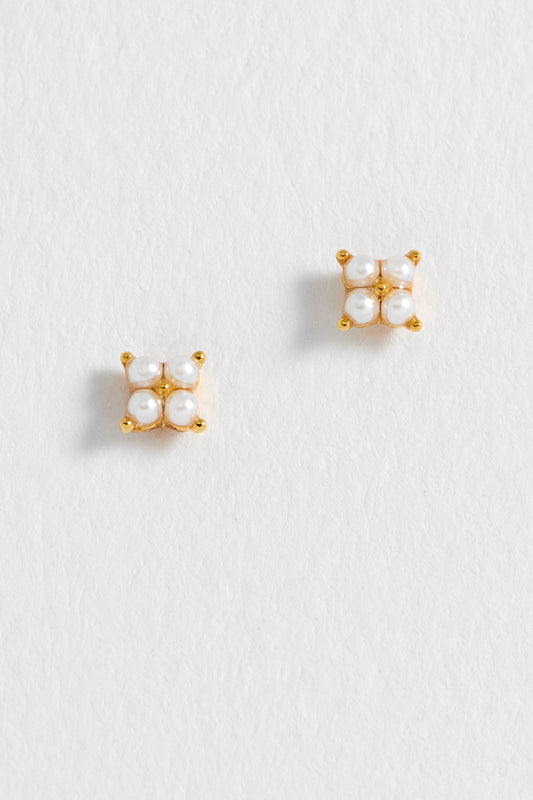 Mini Pearl Flower Studs