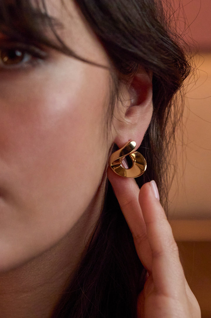 Sculptural Twist Hoop Earrings
