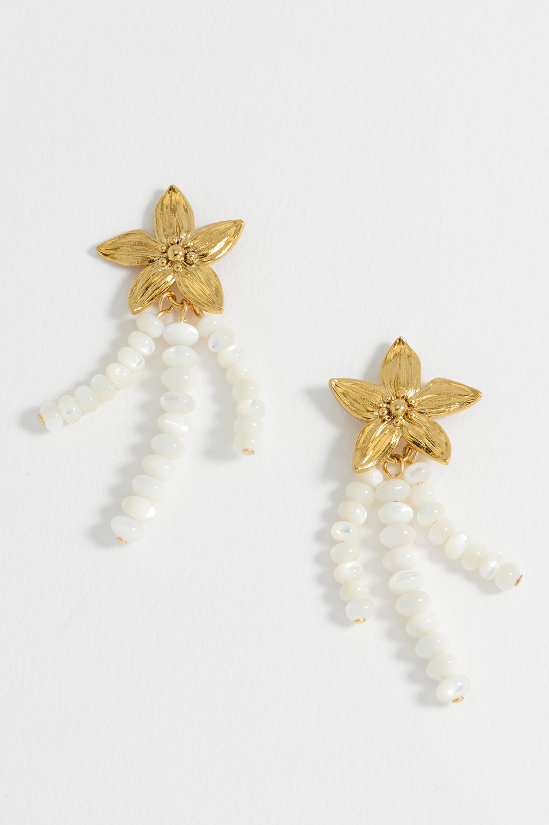 Flower Pearl Drop Earrings