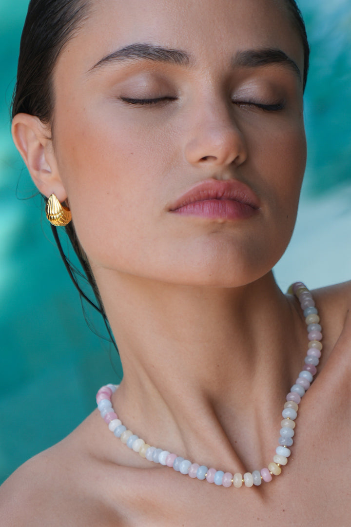 Pastel Multi Gemstone T-Bar Necklace