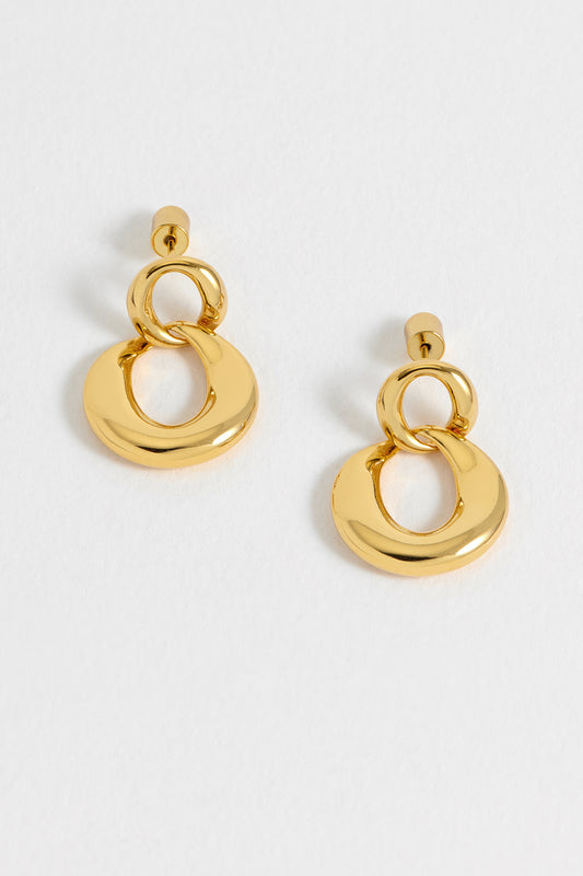 Double Round Link Earrings