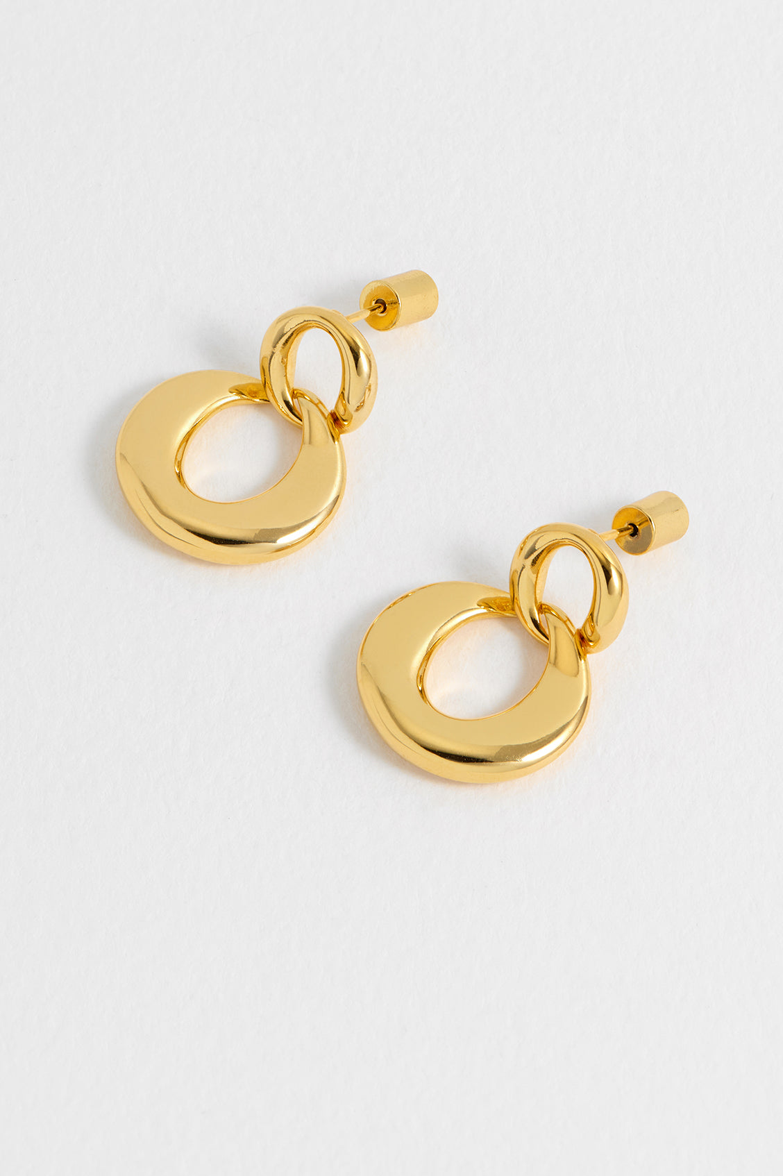 Double Round Link Earrings