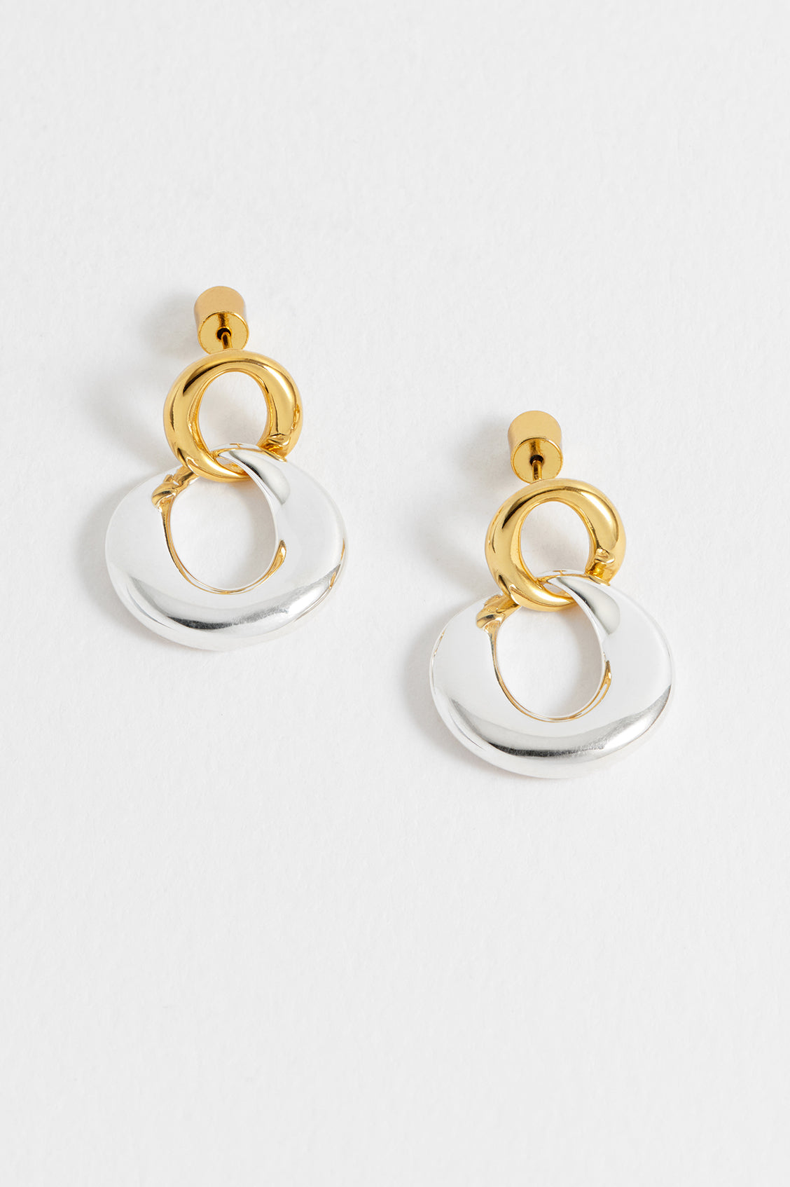Gold And Silver Link Hoops