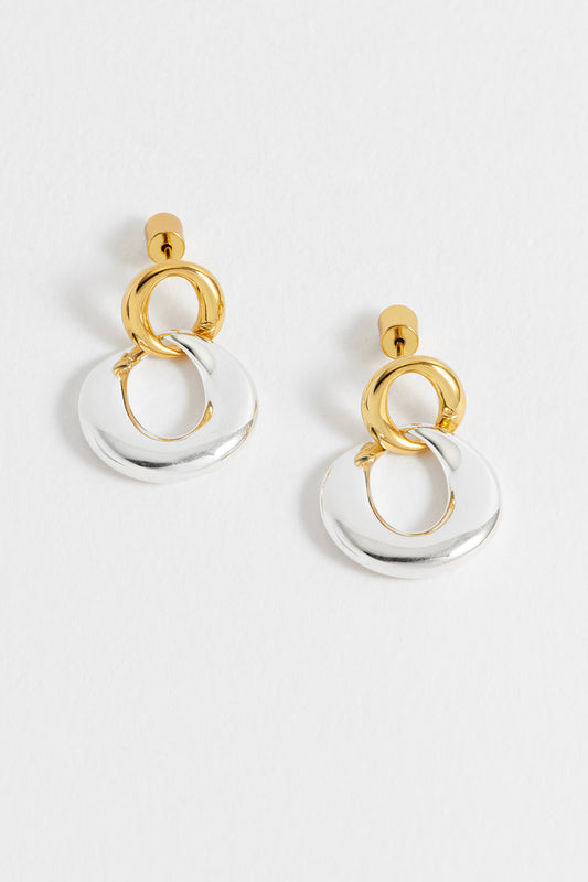 Gold And Silver Link Hoops