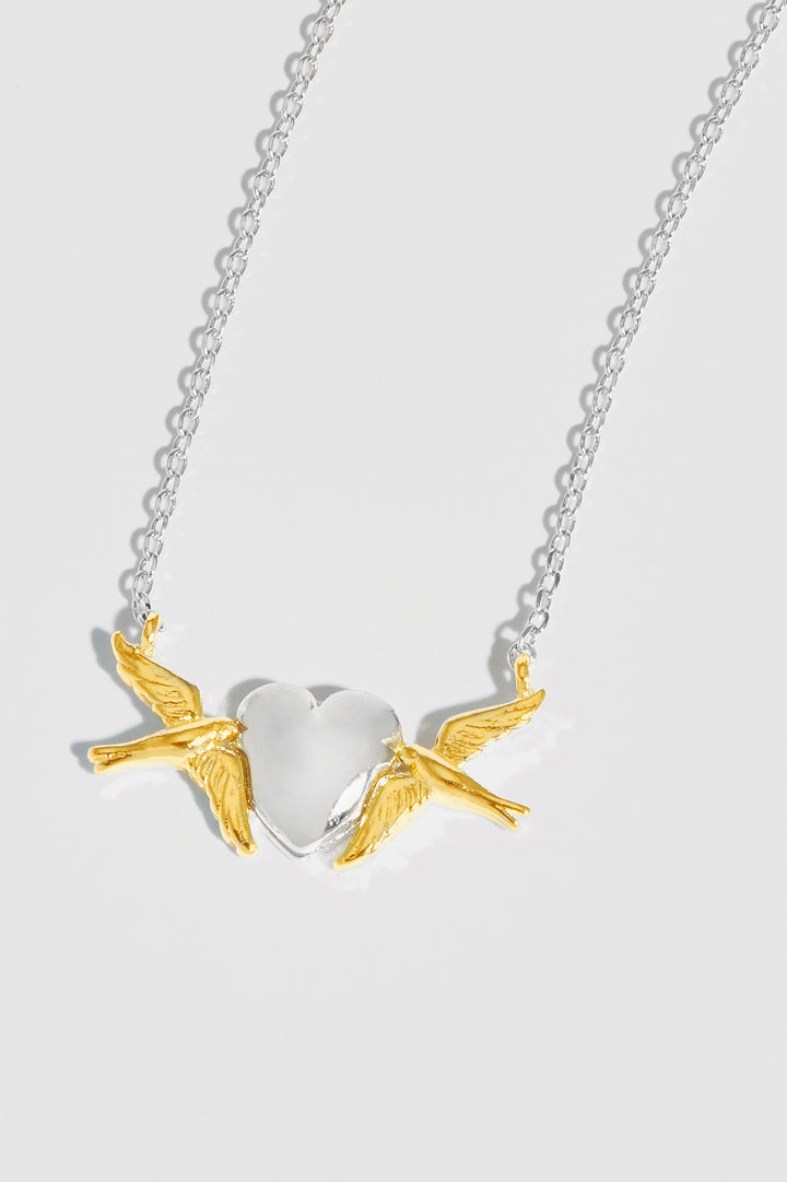 Birds and Heart Necklace