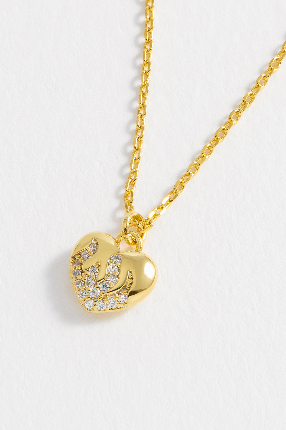 CZ Flame Heart Pendant