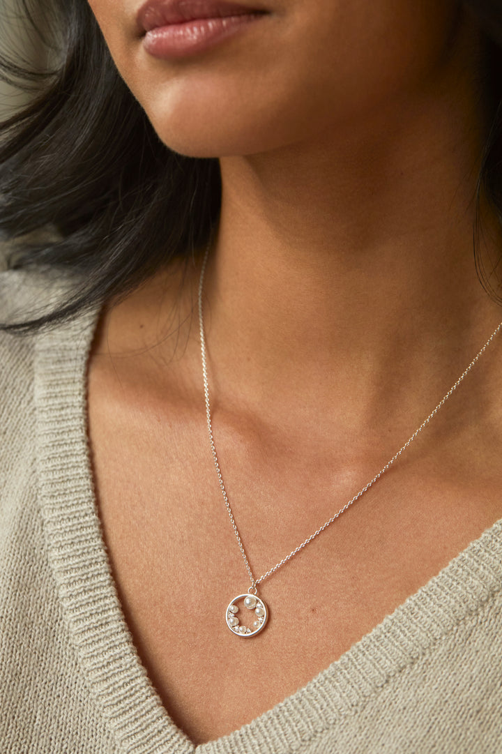 Pearl CZ Cut-Out Pendant