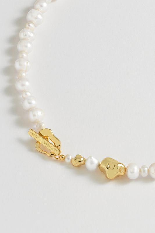 Pearl T-Bar Necklace