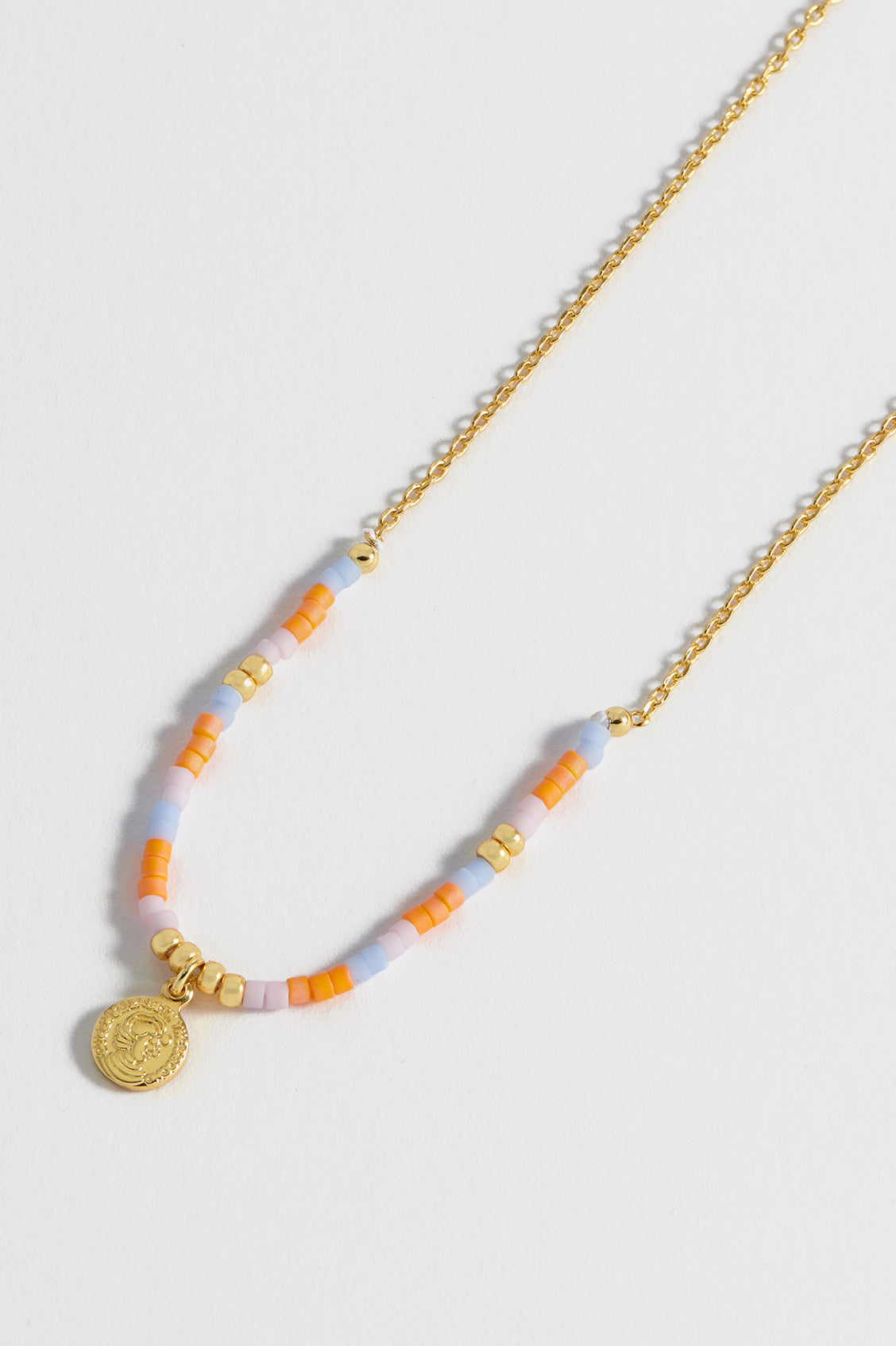 Miyuki Coin Pendant Necklace