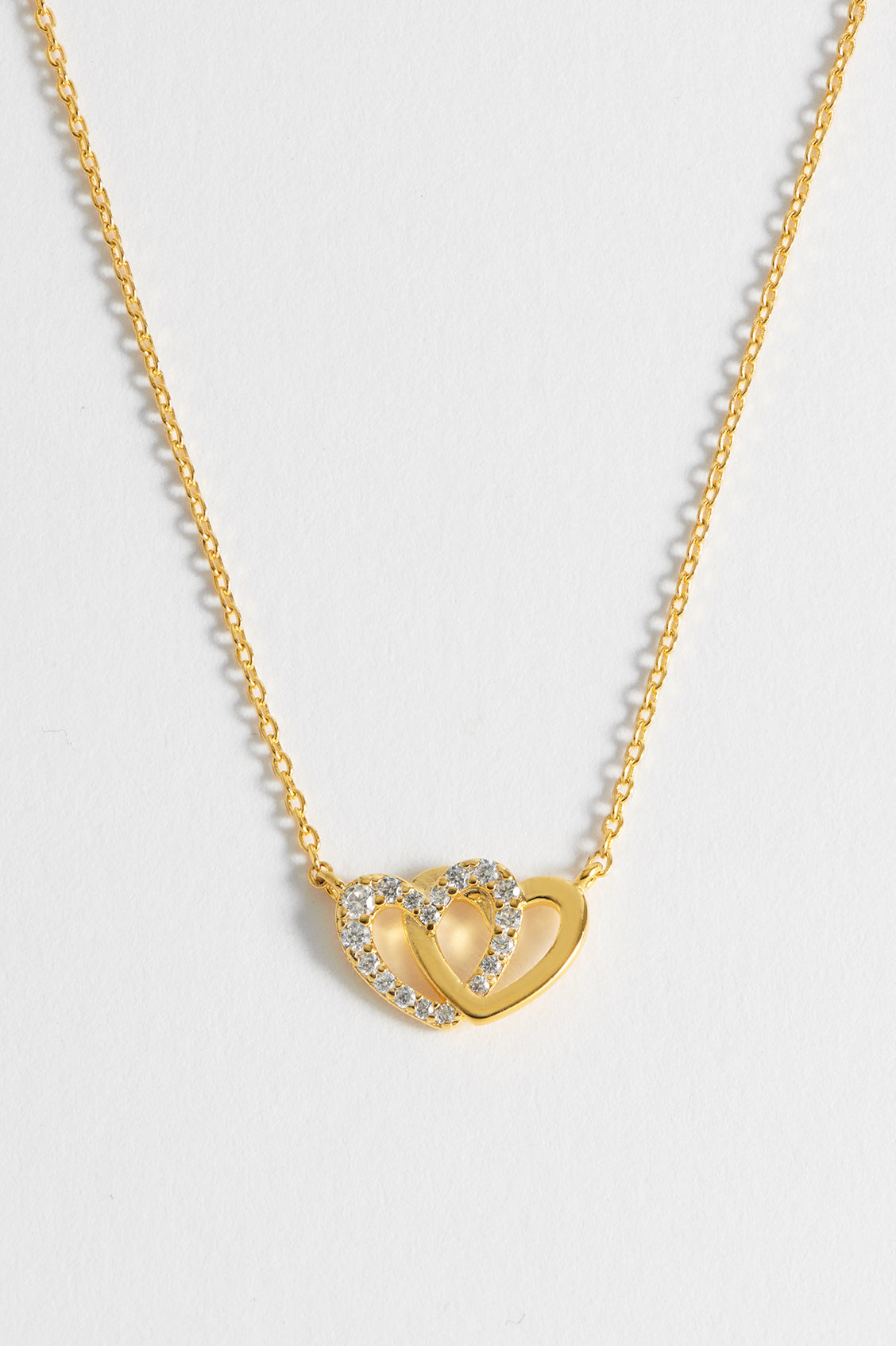 Interlocking Heart CZ Necklace