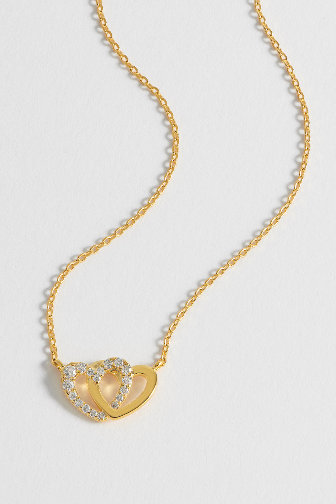 Interlocking Heart CZ Necklace