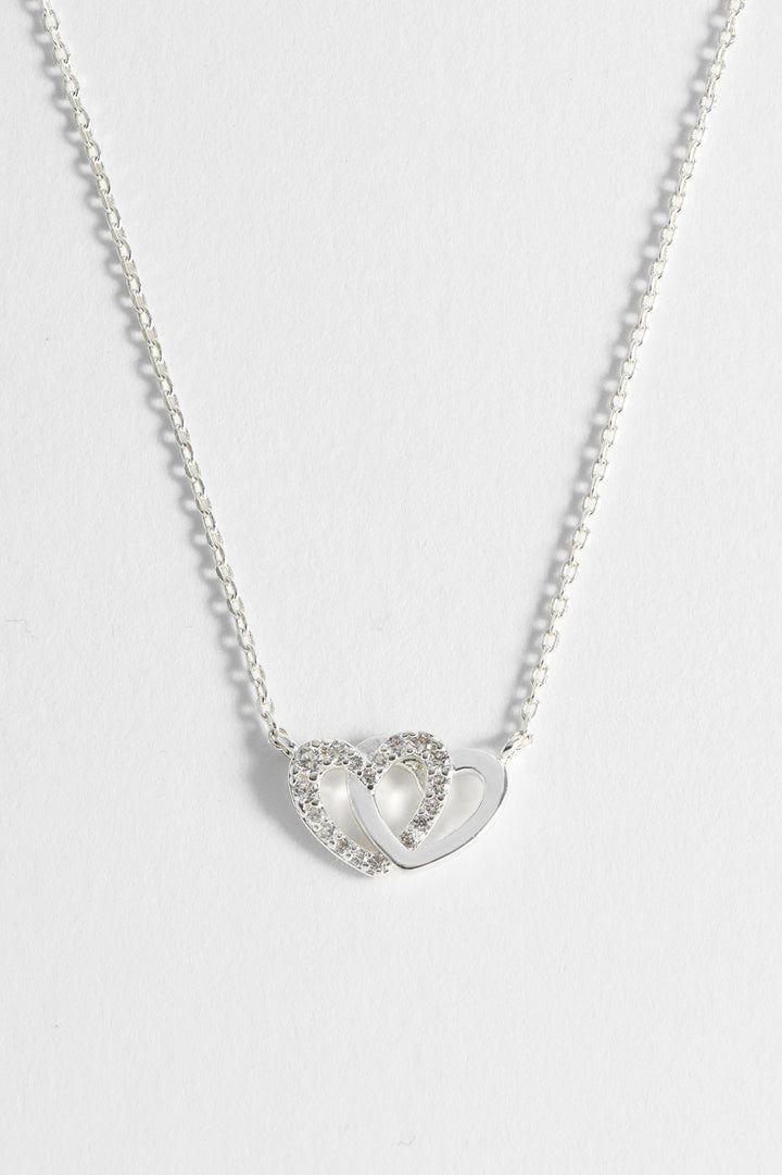 Interlocking Heart CZ Necklace