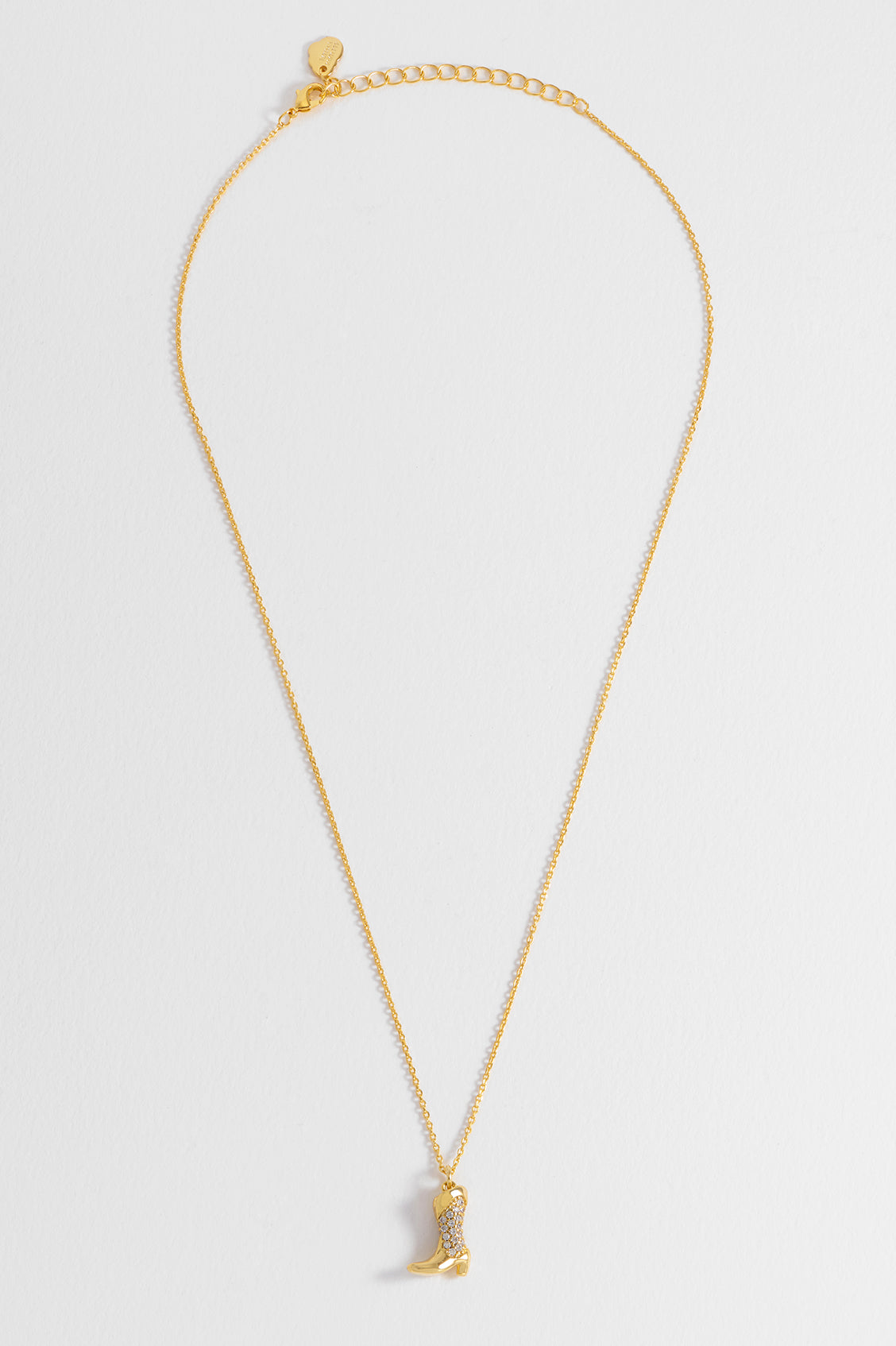 Pave Cowboy Boot Necklace