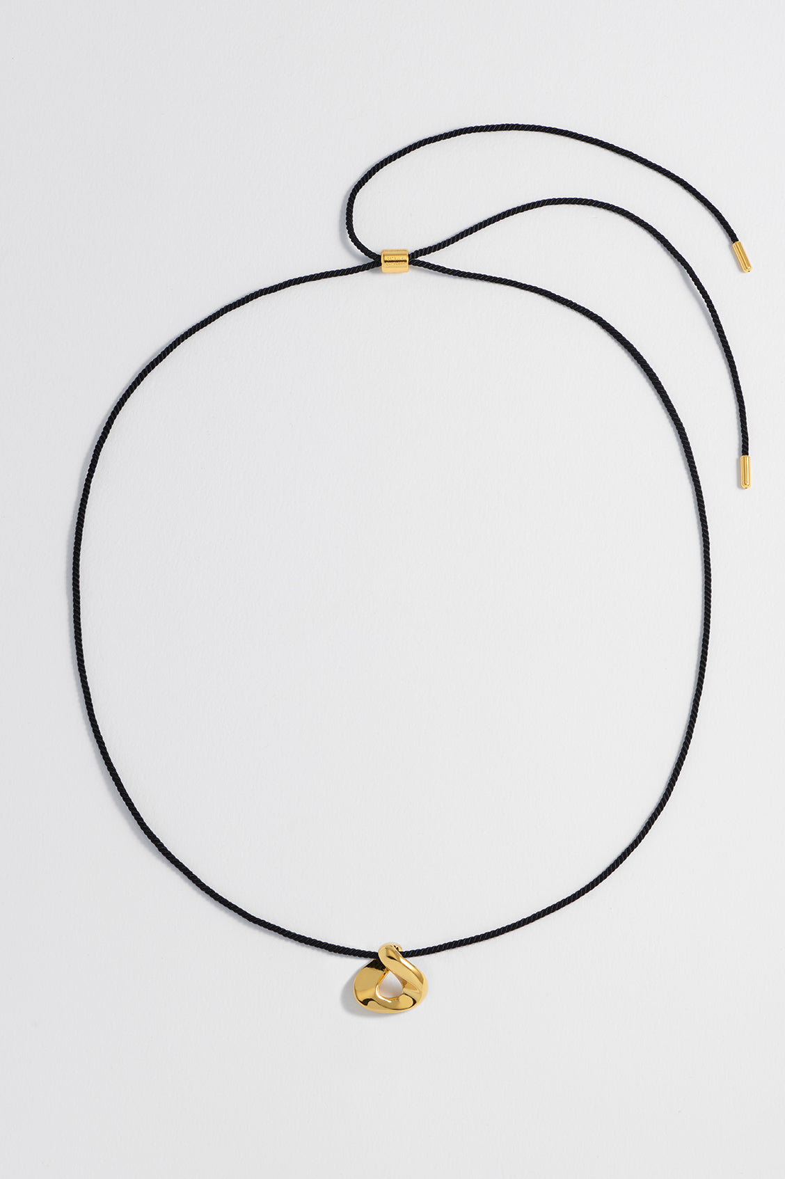 Sculptural Twist Pendant Cord Necklace