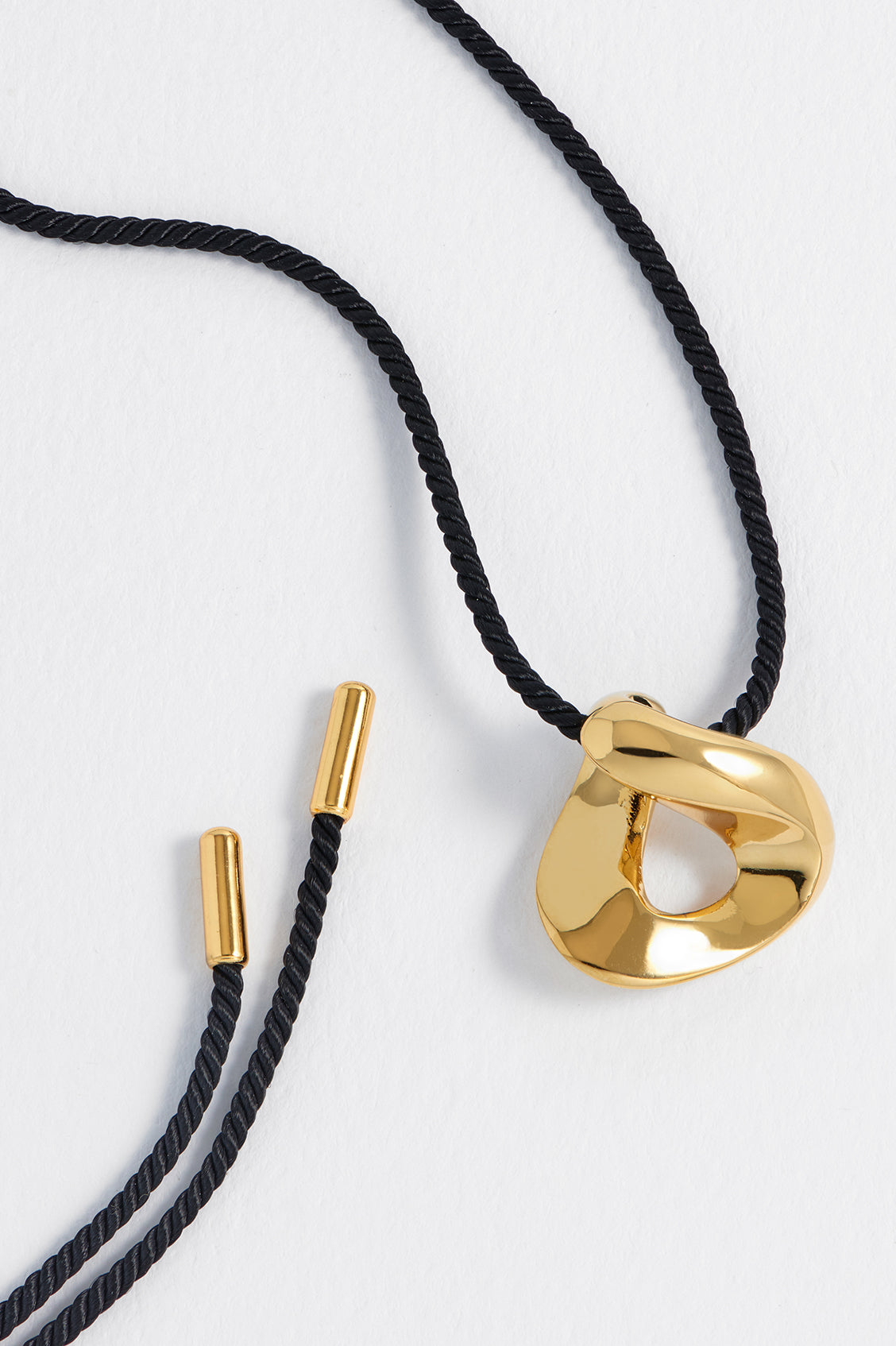 Sculptural Twist Pendant Cord Necklace