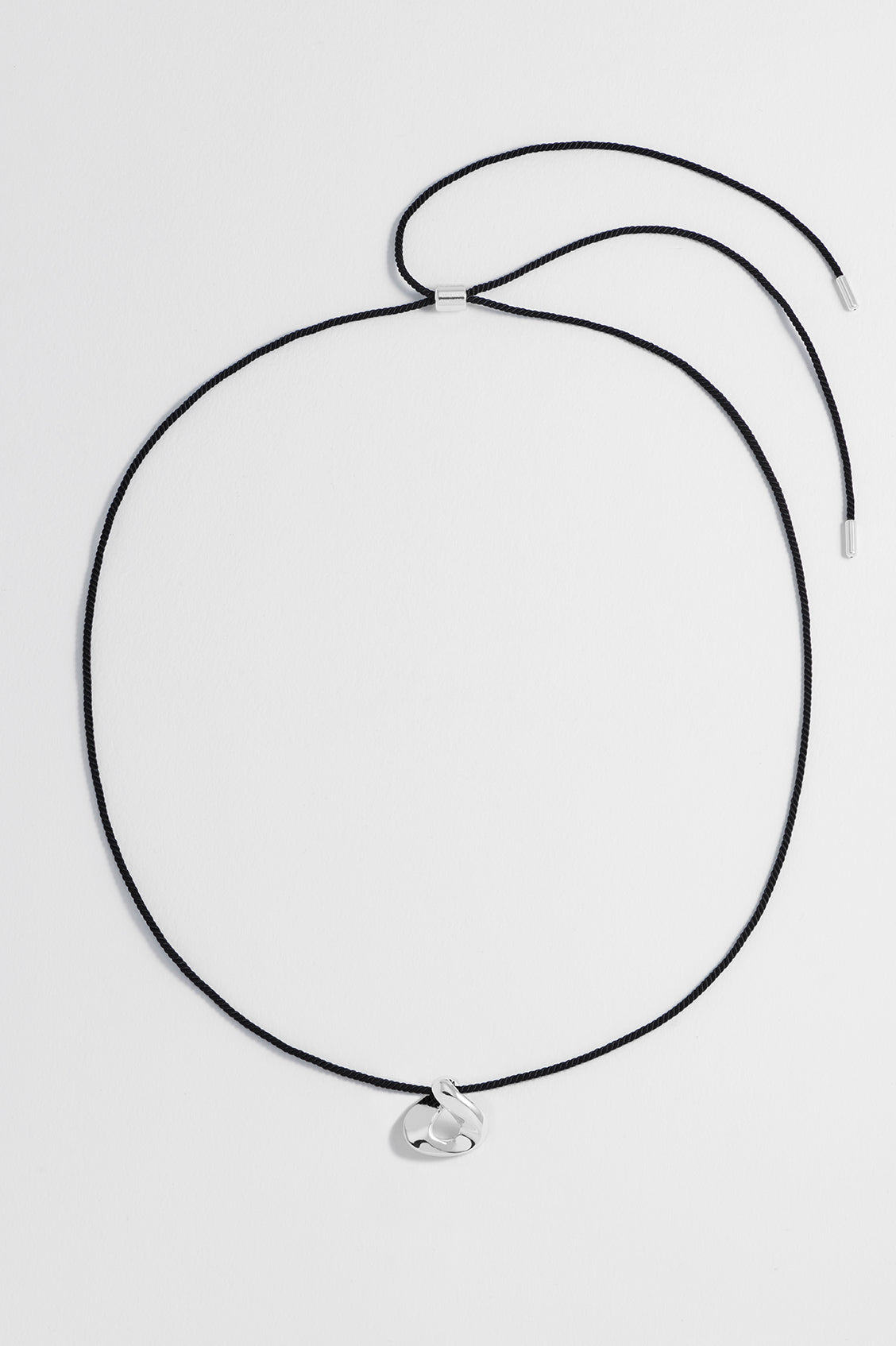 Sculptural Twist Pendant Cord Necklace