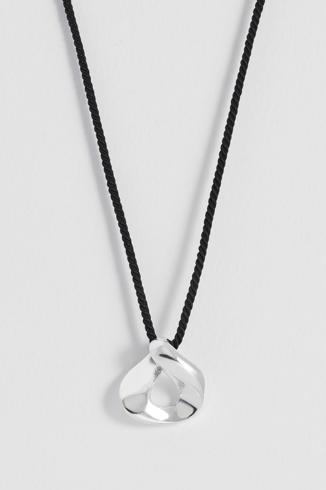 Sculptural Twist Pendant Cord Necklace