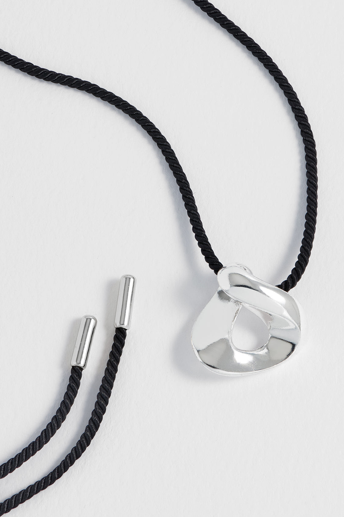 Sculptural Twist Pendant Cord Necklace