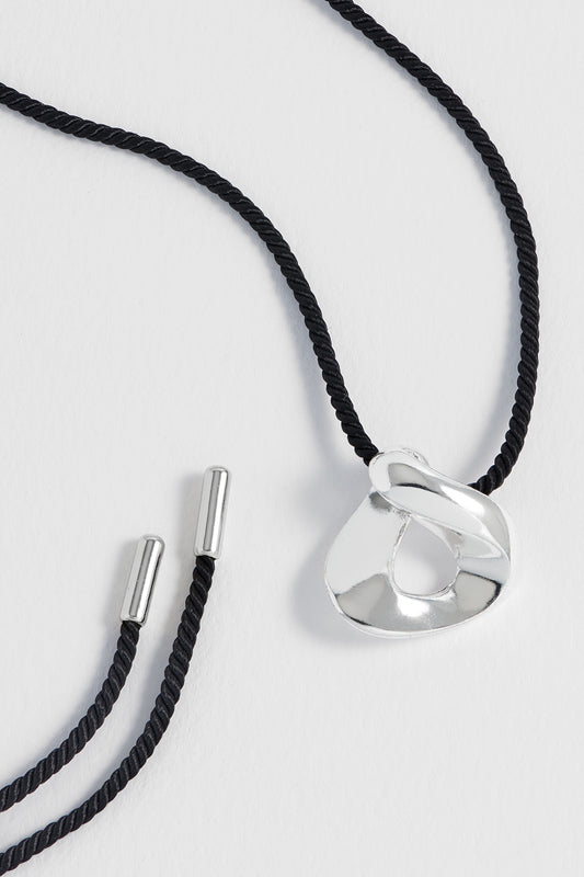 Sculptural Twist Pendant Cord Necklace