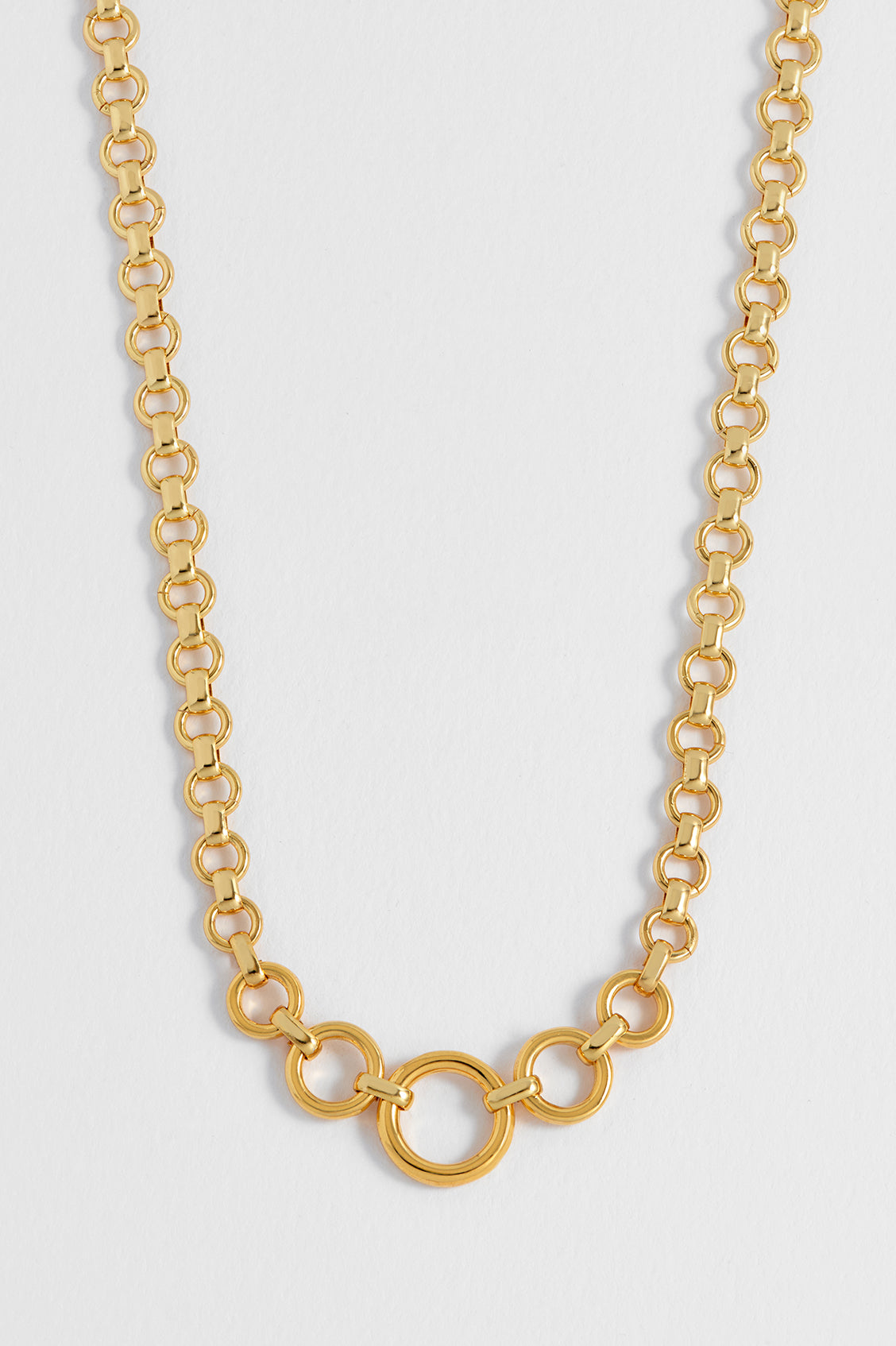 Graduated Round Link Chain Necklace
