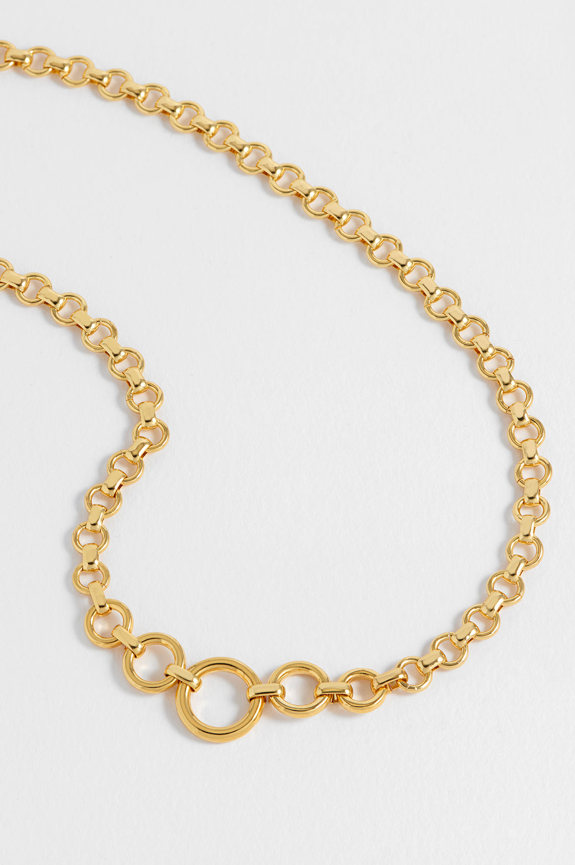 Graduated Round Link Chain Necklace