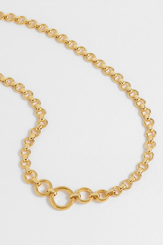 Graduated Round Link Chain Necklace