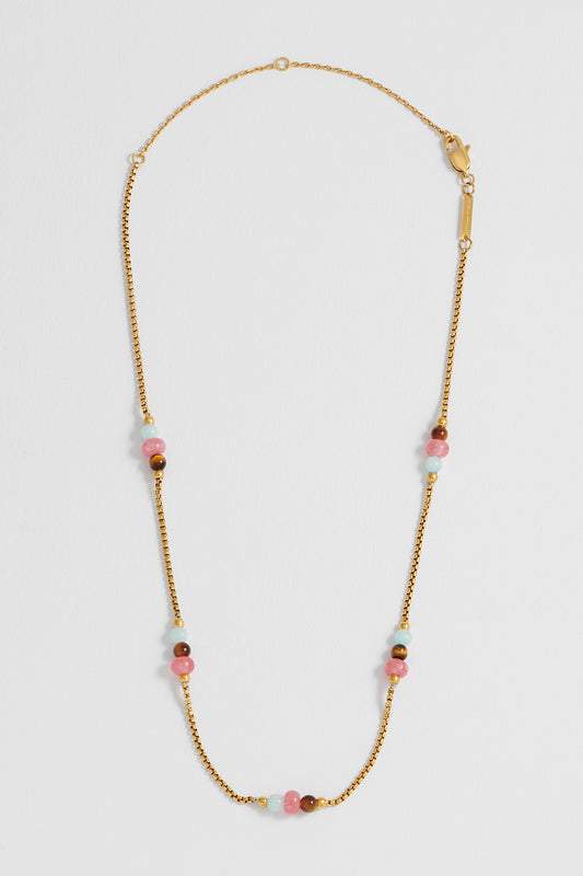 Multi Gemstone Rope Chain Necklace